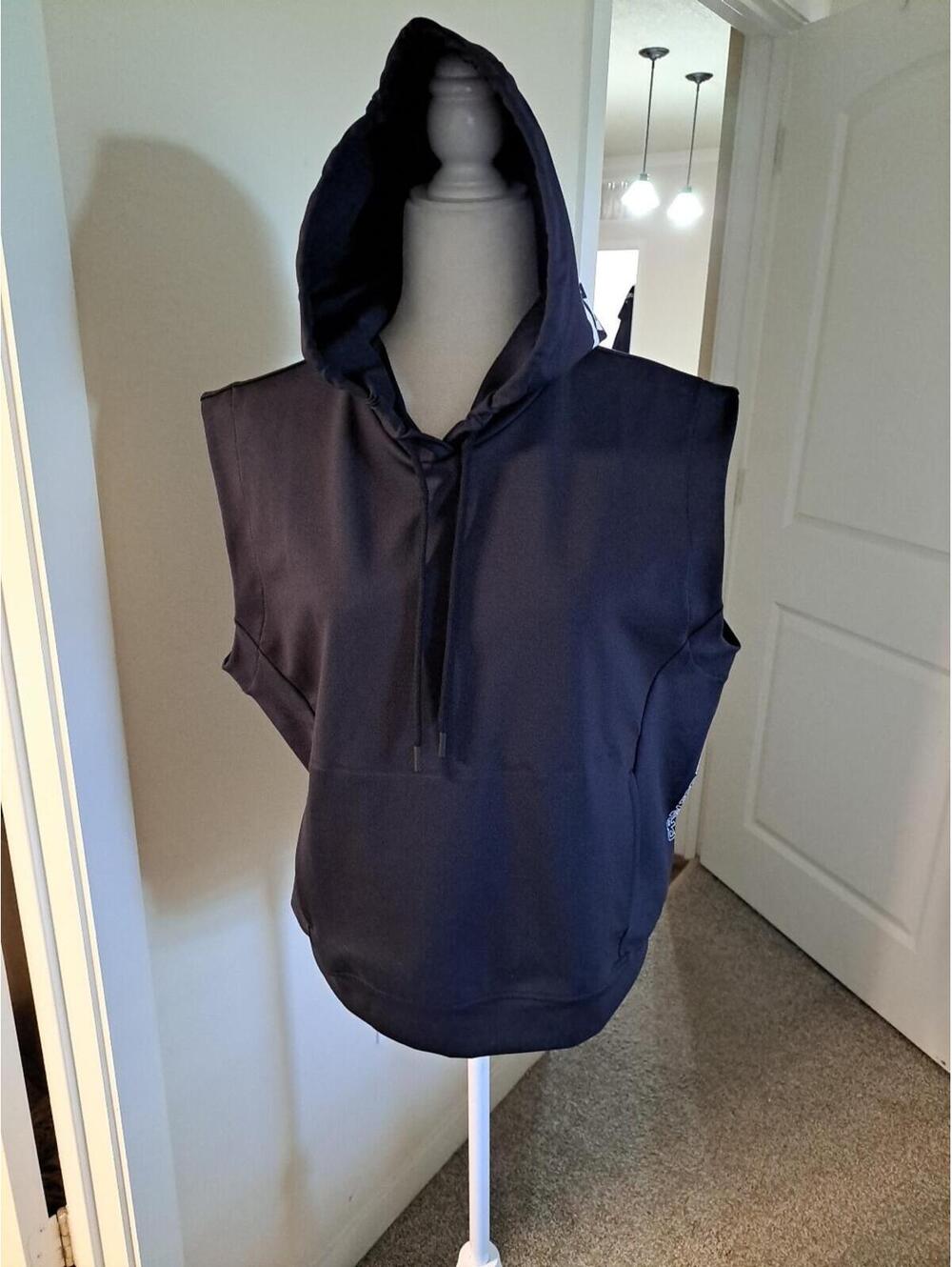 G/FORE Women's Hoodie Sz L Scuba Feel Likenew Black Sleeveless